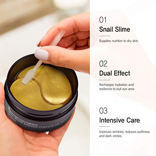 Under Eye Collagen Patches Eye Masks with 24K Gold and Snail - 60 pcs