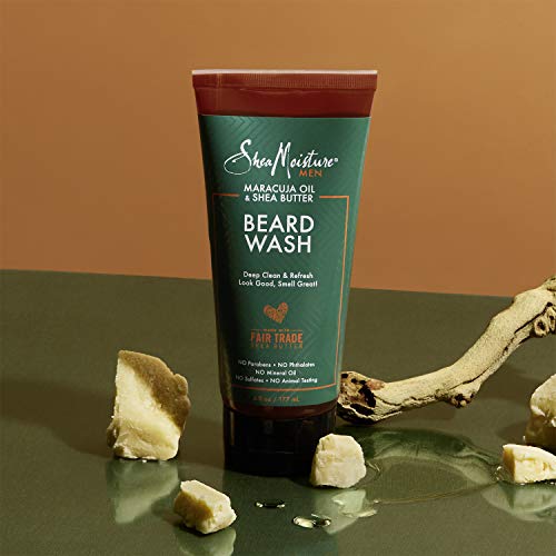 SheaMoisture Beard Wash for a Full Beard Maracuja Oil & Shea Butter to Deep Clean and Refresh Beards 6 oz