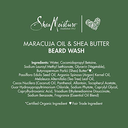 SheaMoisture Beard Wash for a Full Beard Maracuja Oil & Shea Butter to Deep Clean and Refresh Beards 6 oz