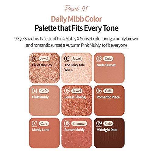 ETUDE HOUSE Play Color Eyes #Pink Muhly Romance | 9 Color Eye Shadow with Warm and Soft Autumn Colors | Eye Makeup | Korean Beauty