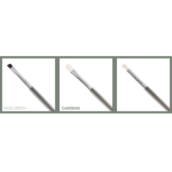 CAIRSKIN Sage Green Full 9 Brushes Liquid & Powder Eyeshadow Brush Set