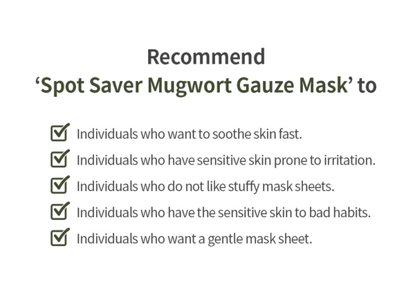 Spot Saver Mugwort Gauze Mask