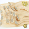 CAIRSTYLING CS610 - Blonde Single Drawn 100% Human Hair - Clip-in Hair Extensions 110 Gram | 51 CM (20 inch)