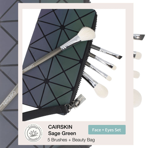 CAIRSKIN Sage Green 5 Brushes The Basics Naturals Set