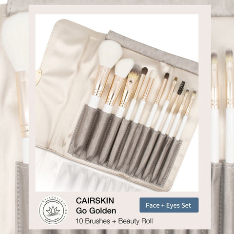 CAIRSKIN Go Golden 10 Face & Eyes Makeup Brush Set